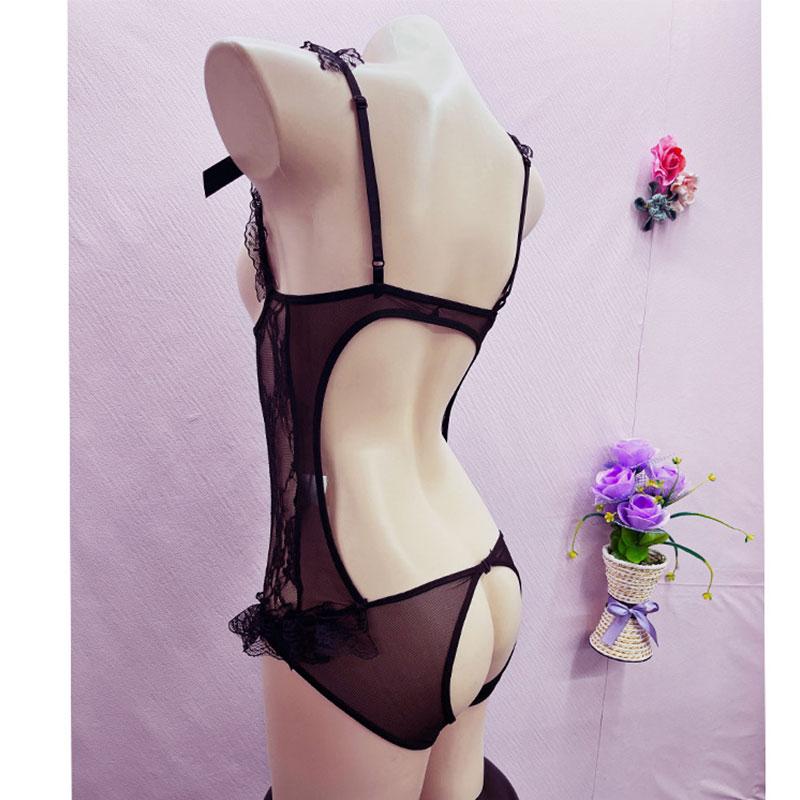 Sexy Erotische Offene Brust Offener Schritt Lenceria Mesh Spitze Unterwäsche Frauen Intime Dessous Schrittloser Body Sexy Kostüme