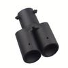 Black Stainless Steel Dual Outlet Slanted Exhaust Nozzle for Automobile Tail Double Pipe