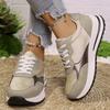 Fashion 2025 Women's Sneakers Mix Color Platform Sports Shoes Women Comfortable Lace-Up Causla Shoes Woman Fashion Non Slip Tennis Shoes