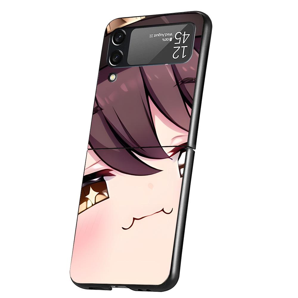 

Genshin Impact Cartoon Face Phone Case For Samsung Galaxy Z Flip 7 6 5 4 3 5G Cover ZFlip7 ZFlip6 ZFlip4 ZFlip5 ZFlip3 Coque Fun Samsung Z Flip 5