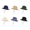 Hat Wide Brim Adjustable Drawstring Windproof Buckle Bucket Hat Outdoor Travel Hiking