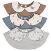 Lipilea Bibs with Collar for Girls and Set of 3 Boys, 360° Angles, 6-Layer Gauze, 100% Cotton, (E. Boyish)
