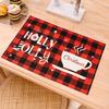 Plaid Christmas & New Year Table Mat - Heat-Resistant Home Decoration Placemat