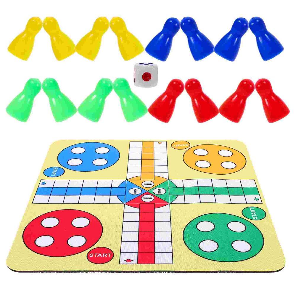 Folding Roll Up Ludo Chess Set Interactive Toy Chessboard Toy Family Toy Flying Chess  Board Game