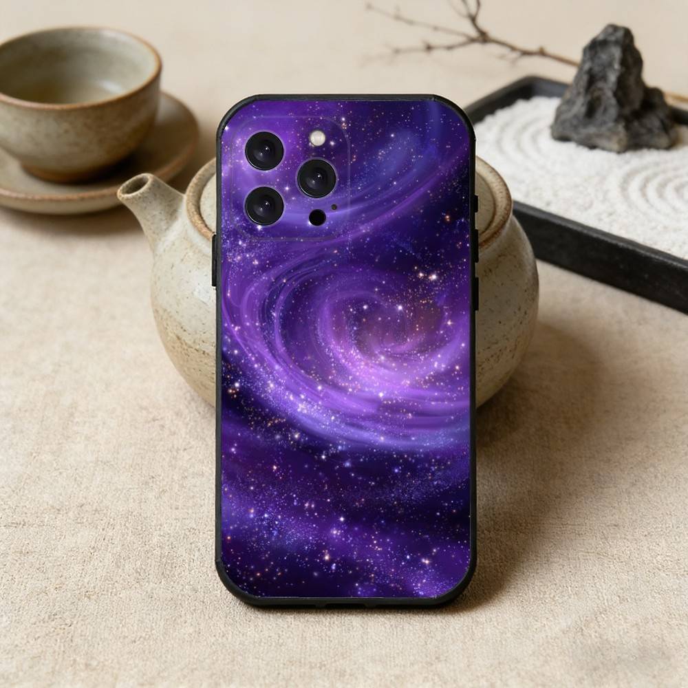 Space For Galaxy Universe Phone Case For iPhone 16,15,14,13,12,17,Pro Max,Plus Silicone Black Case