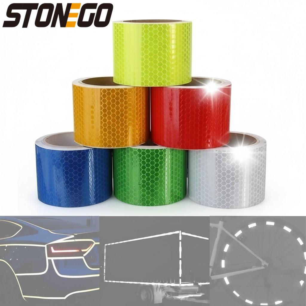 Safety Mark Reflective Car Styling Tape 5cmx3m Self Adhesive Warning Motorcycle Reflective Film