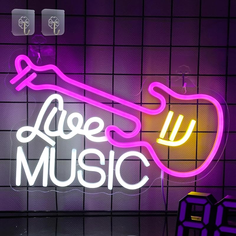 Attivolife Rock Hand Shaped Neon Light, Gamer Wall Decor LED Purple Neon Signs, USB Powered for Bar Christmas Birthday Home Party Gifts