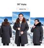 Men's Mid-Length Thickened Parka with Removable Fox Fur Liner and Fur Lining - Winter Coat