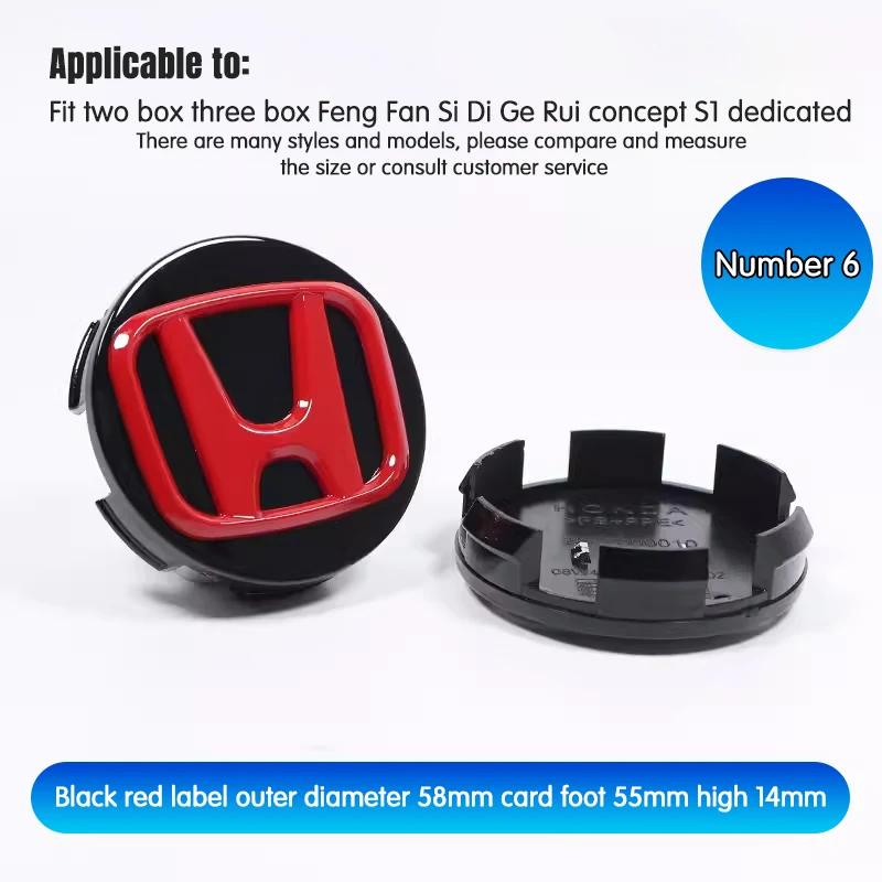 58MM/69MM Car Styling Wheel Center Hub Caps Cover Replacement Accessories For Honda CITY CIVIC Mugen Pilot Type R Type S Insight