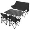 Folding Table Chair 4Pcs Set with 1 Sofa 2 Single Chairs Table, Portable Lightweight Camping Collapsible and Chair, Heavy Duty Lawn for Outdoor,