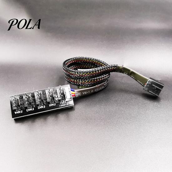 Fan Connector COOLMOON F5 PWM Splitter 4 Pin 1 to 5 Computers Wide Compatibility 33.5cm Cable CPU Adapter for Desktop