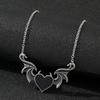 Devil Wing Heart Necklace Retro Hip Hop Style Pendant for Birthdays Anniversary Christmas Gothic Cosplay Punk Costume