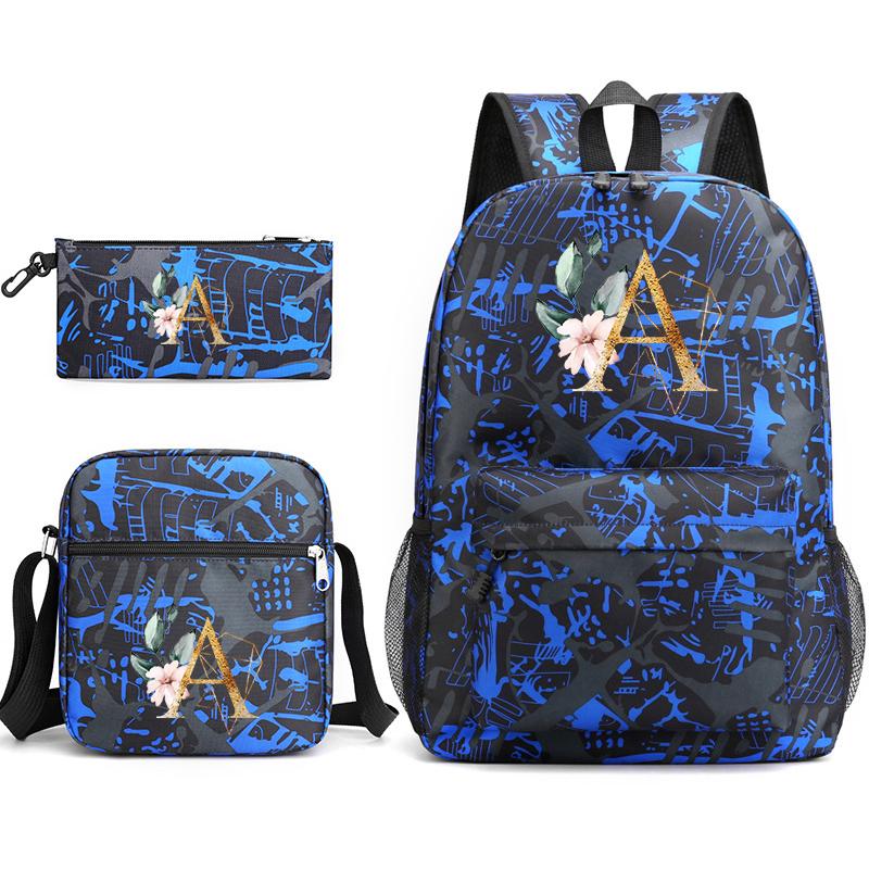 26 Litere Engleze 3Buc Rucsac Cosplay Pânză Copii Copii ghiozdan Geantă de călătorie Back To School Bookbag