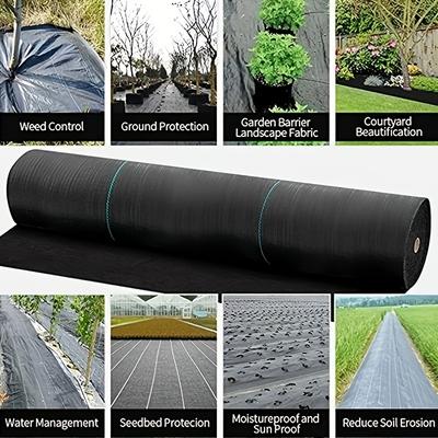 1 Roll Agricultural Weed Control Mulch - Black Plastic Weed Barrier Mat, Ground Cover - For Garden & Landscape - Suppresses Weeds & Retains Moisture