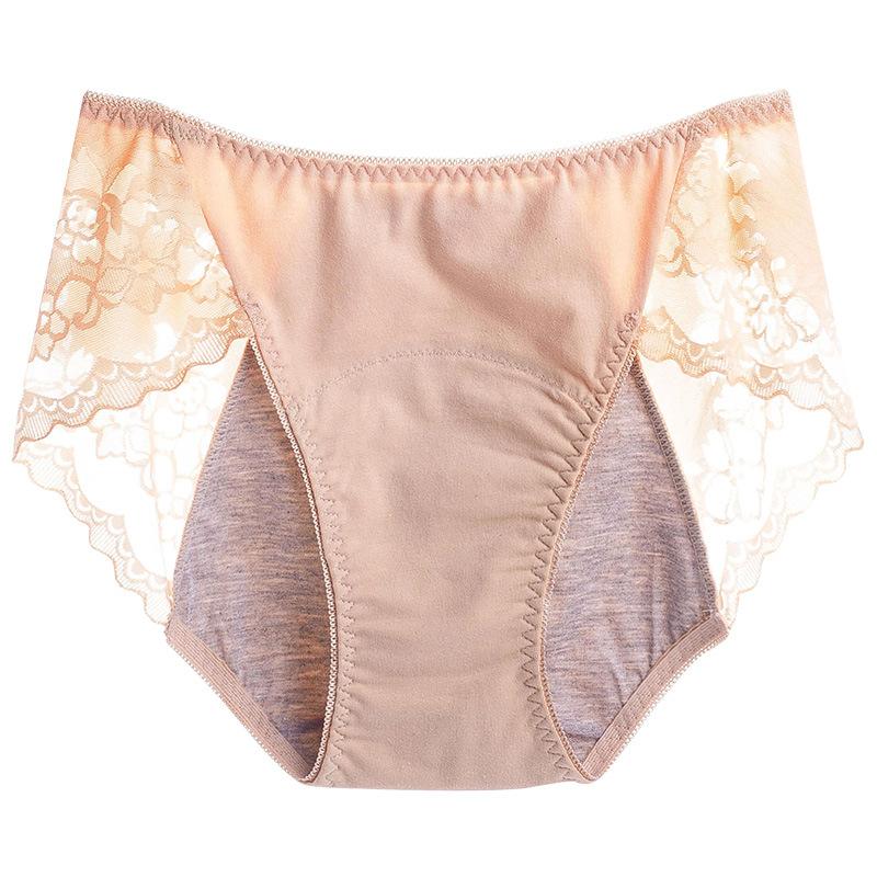 

Lace Edge Physiological Underwear Women S Large Size Leak-Proof Aunt Menstrual Special Underwear Hygiene Safety Pants 9177 XS абрикосовый