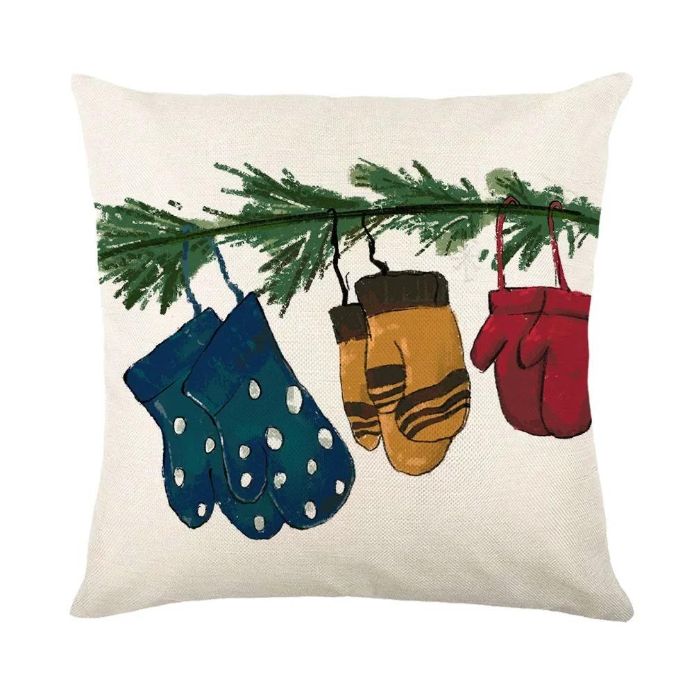 

Home Decor Hanging with Gnomes and Christmas Scenes Pattern Cushion Cover Suitable for Sofa Bedroom Car Pillow Cover 40x40cm