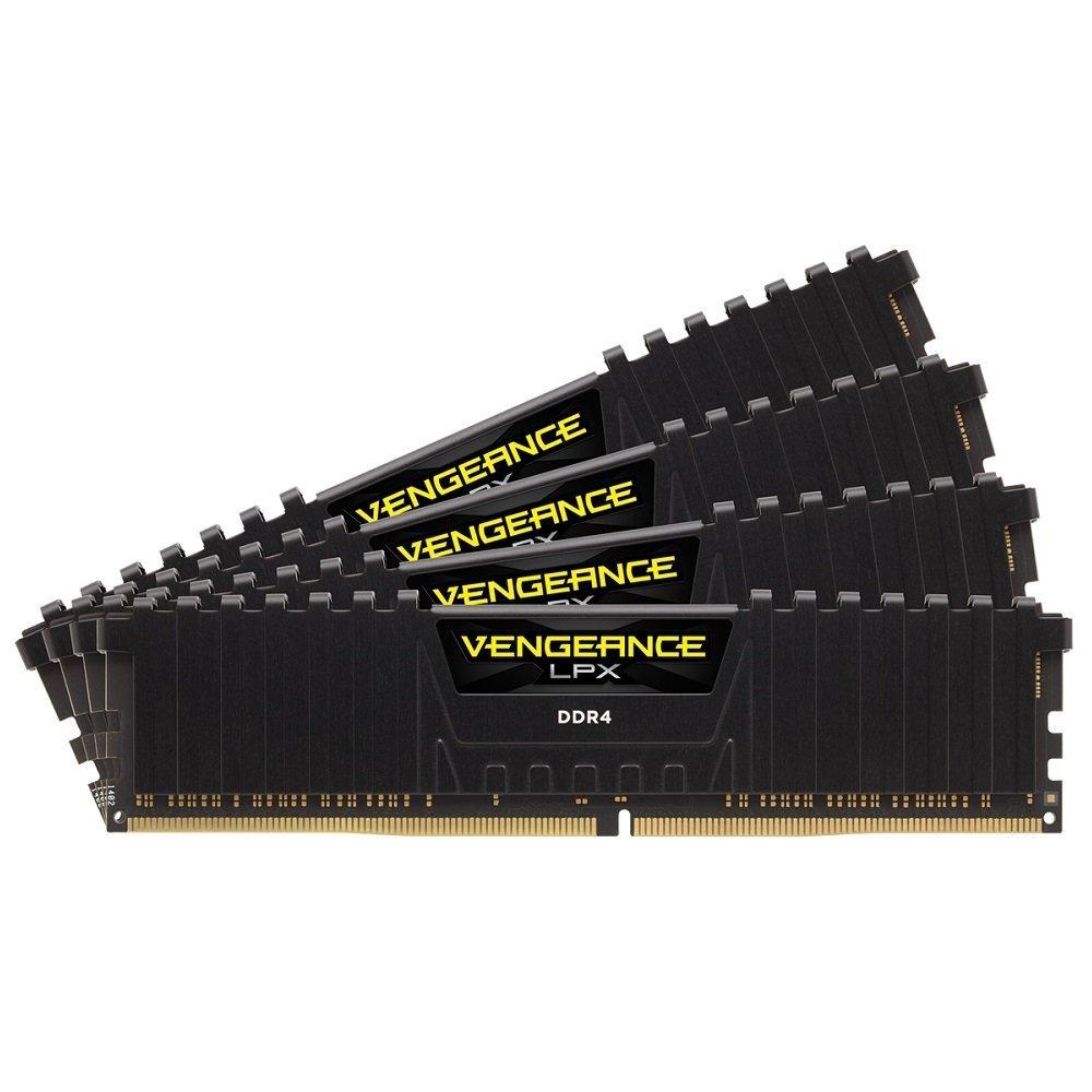 

CORSAIR DDR4 Desktop PC Memory Module VENGEANCE LPX Series Black 16GB x 4 Kit CMK64GX4M4A2666C16 чорний