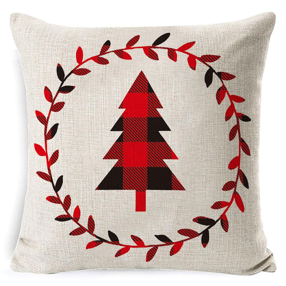 Home Furnishings Christmas Pillow Cover Nordic Plaid Linen Cushion Cover Sofa Cushion Cover