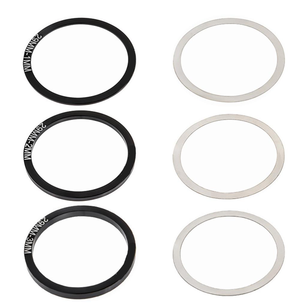 6lots Good Quality Aluminum Bottom Brackets Spacers Bicycles Cranks Washers for Enhancing Cycling Performances