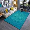 Tapis Motif Mandala Bleu, Design Floral Bohème pour Salon Convient pour une utilisation comme antidérapant pour salon chambre canapés