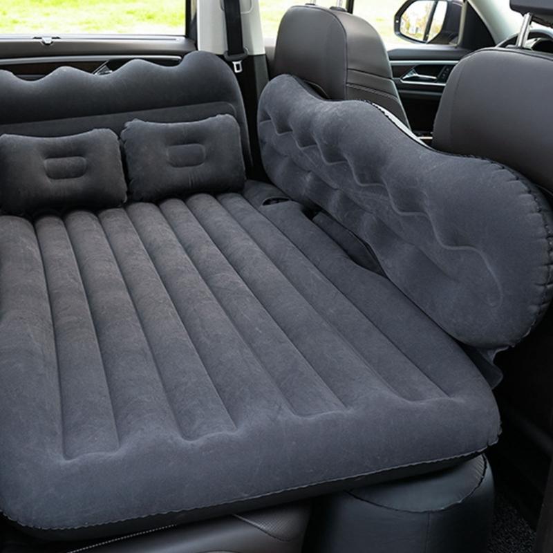 SUV Car Air Mattress For Rear Seating Section Including Integrated Drink Possessors And Cushions Strong Fabric 128x77cm