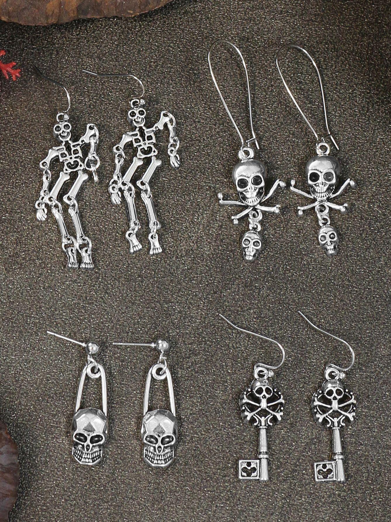 

Готические Хэллоуин Посеребренные Серьги Черепа Пирата Свадебная Вечеринка Праздничный Подарок Для Мужчин И Женщин Ежедневный Циркон