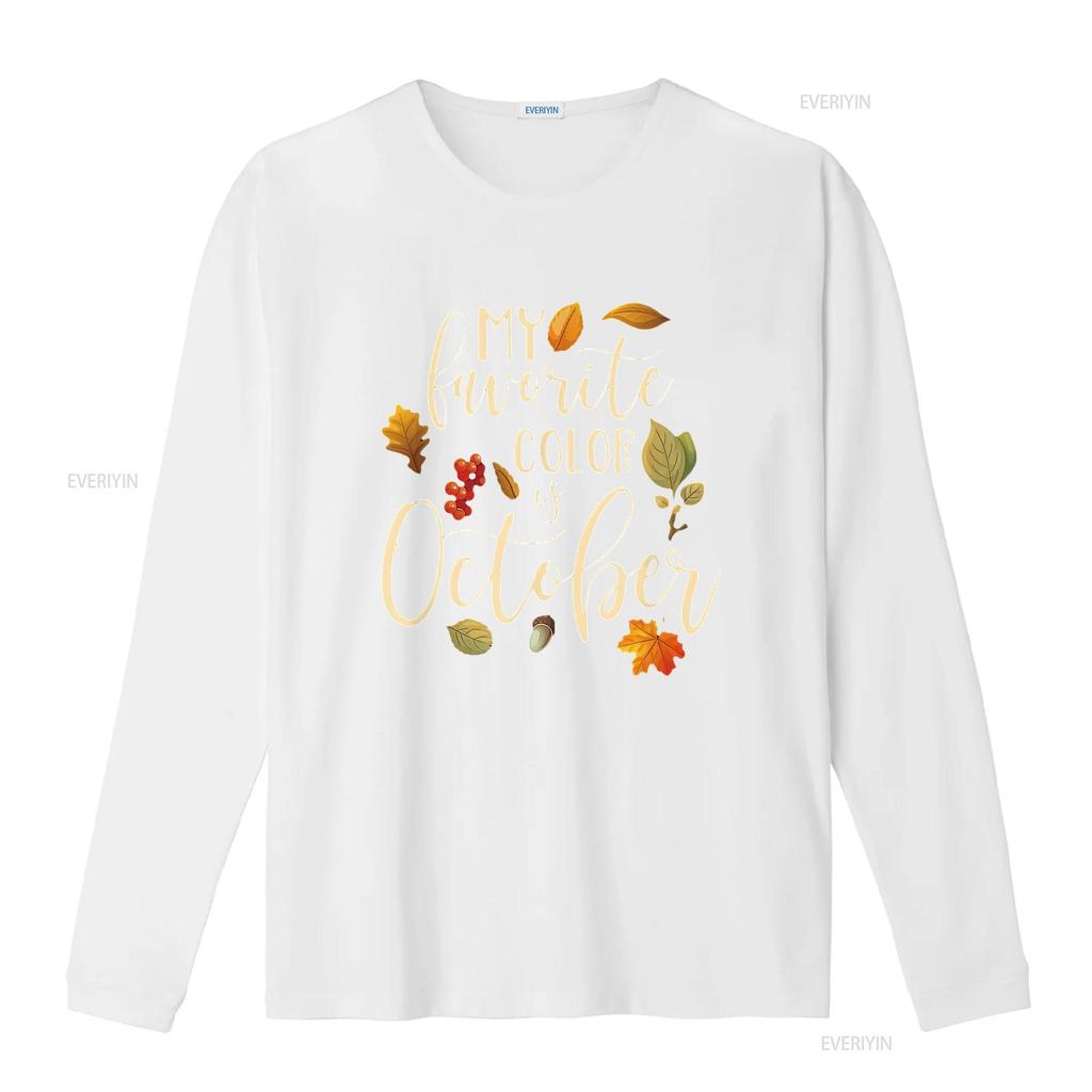 Womens Fall Autumn Lover My Favorite Color is October T Shirt Black 2X Large vintage Washed Stretched Unisex Comfortable