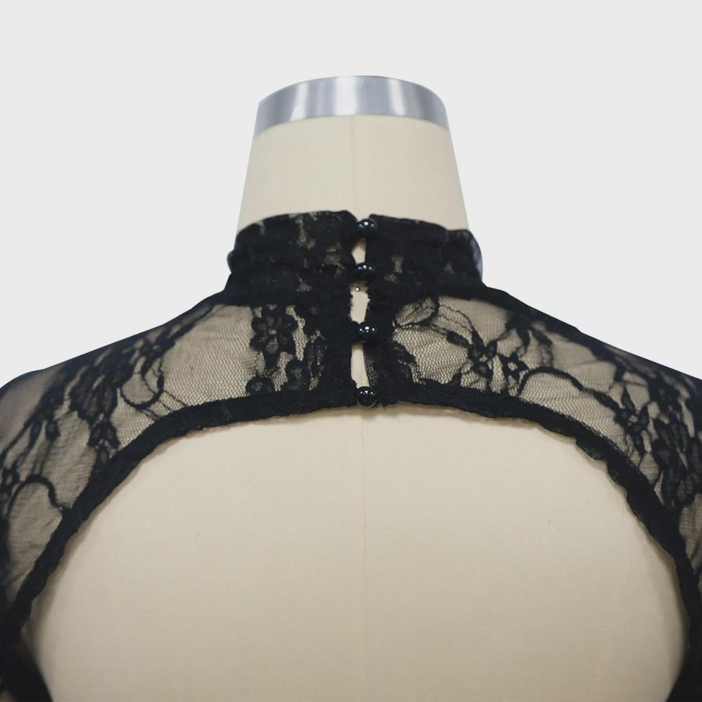 Mono de Encaje con Tirantes Descubierto por la Espalda - Moda Sexy para Mujeres Europeas/Americanas