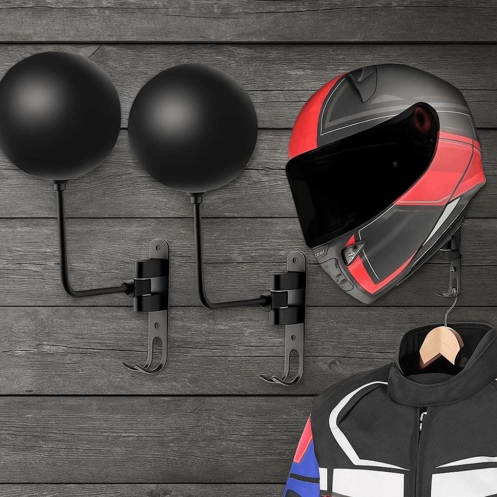 Space Aluminum Motorcycle Helmet Rack Wall Mounted Helmet Holder 180° Rotation Helmet Hanger  Coats