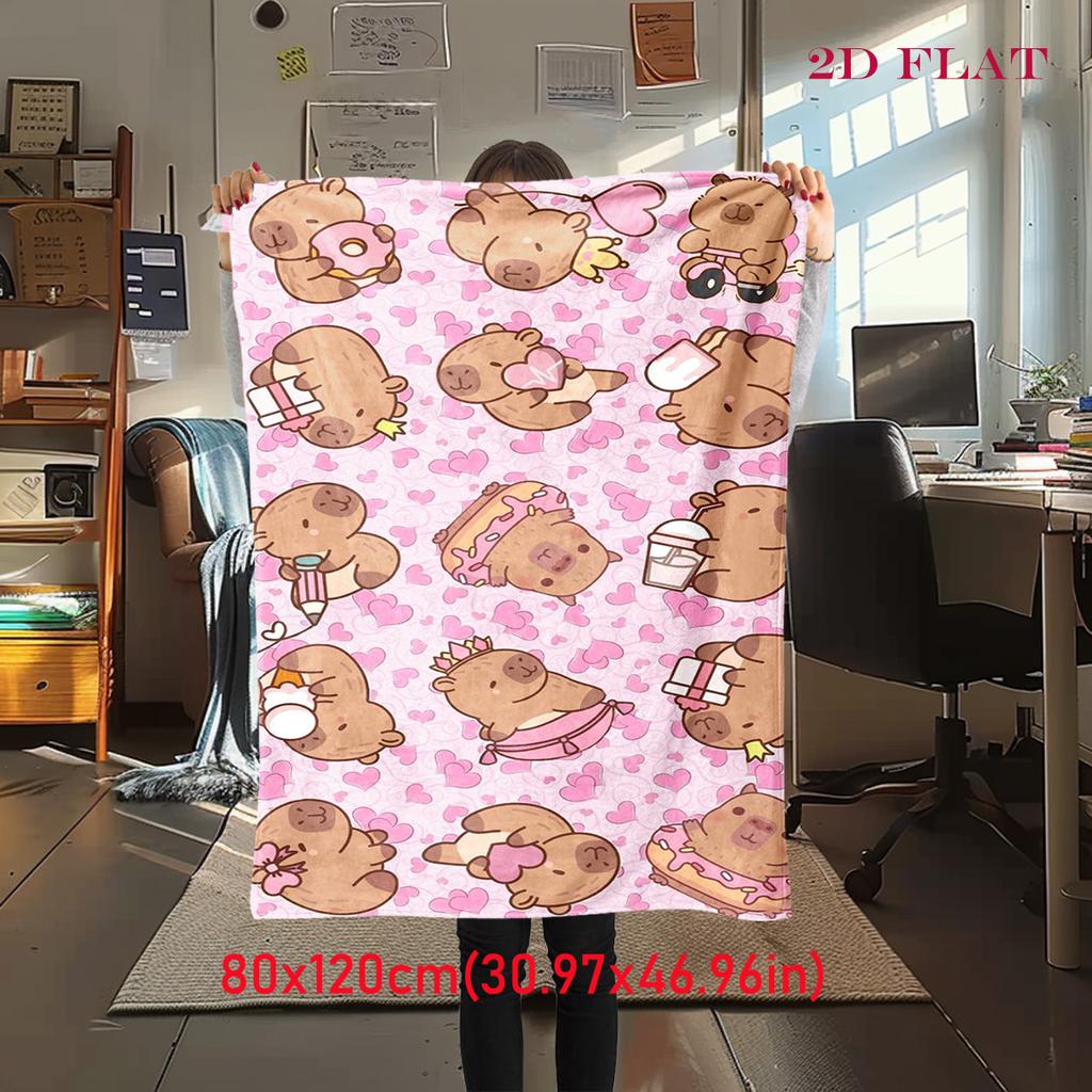 Capybara Companions Blanket Suitable for All Seasons Soft and Comfortable Digital Printing Sheet Nap Blanket