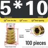 Zinc Alloy Hex Self-Tapping Nut with Washer for Furniture, Internal/External Thread, Medium Wood, Sizes M4-M8.