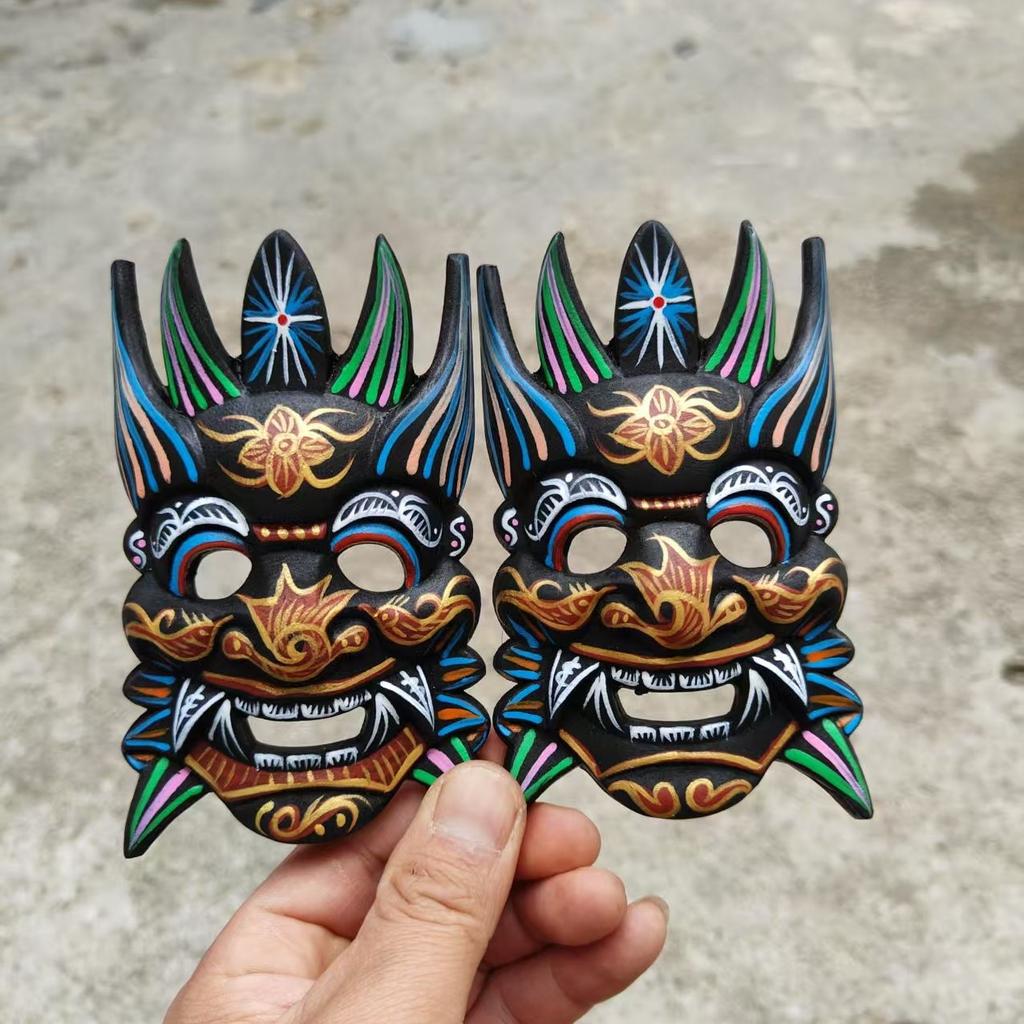 Halloween cos Ghost play mask, Japanese sacrificial costume props, Halloween carnival, horror ghost entertainment Nuo Opera Mask