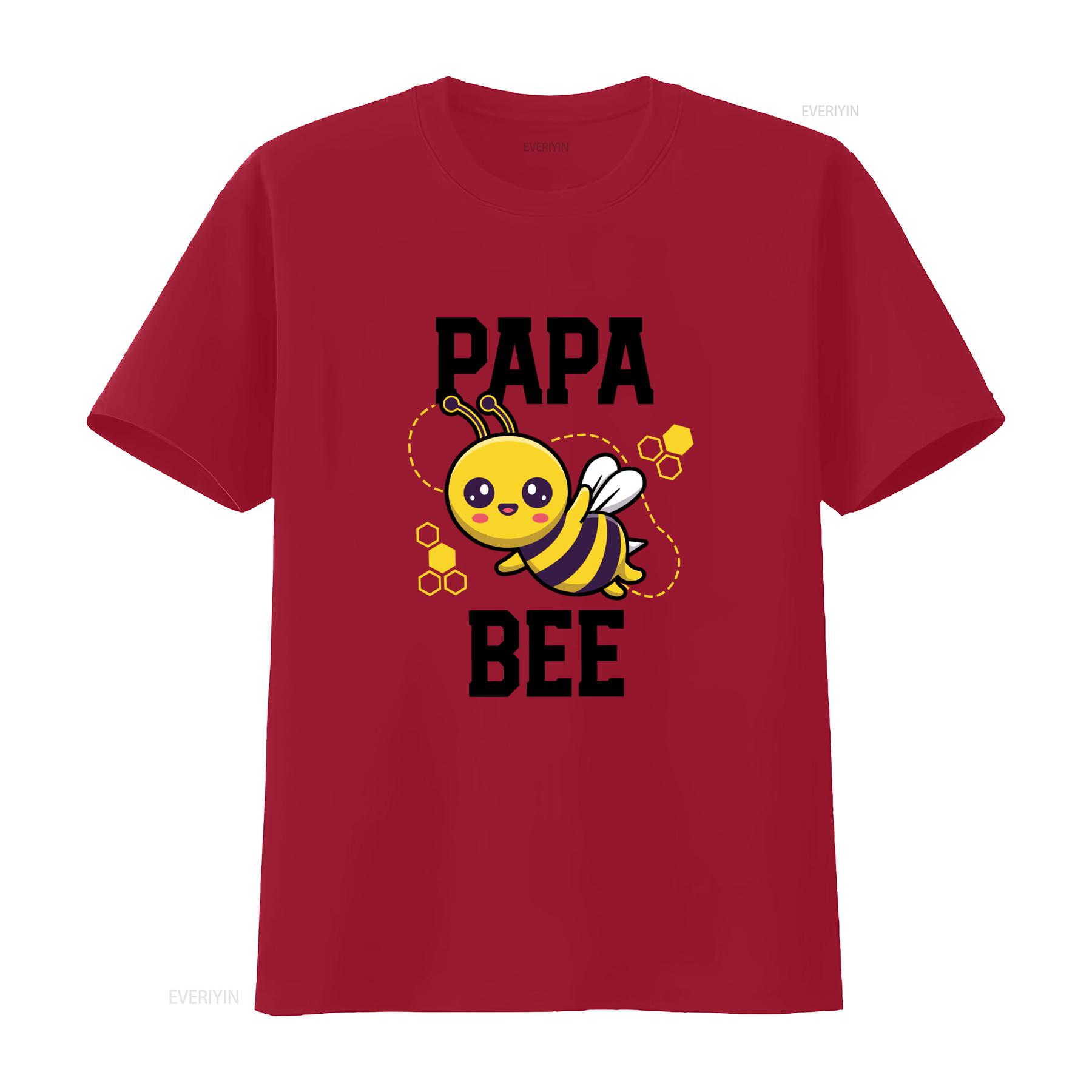 Papa Bee T Shirt for Dad Daddy Kawaii Honey Lover Design Perfect First Day Family Birthday vintage Washed Top For Everyday Wear S