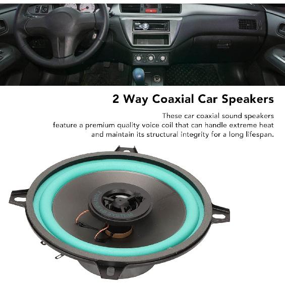 Car Coaxial Audio Speakers Stereo, 100W 4 Ohm Mid Range High Sensitivity 5 Inch 2 Way Car Coaxial Speaker for All Car Sound Systems