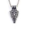 Necklace Retro Men's Double Sided Viking Symbol Shield Mask Smiley Face Pendant