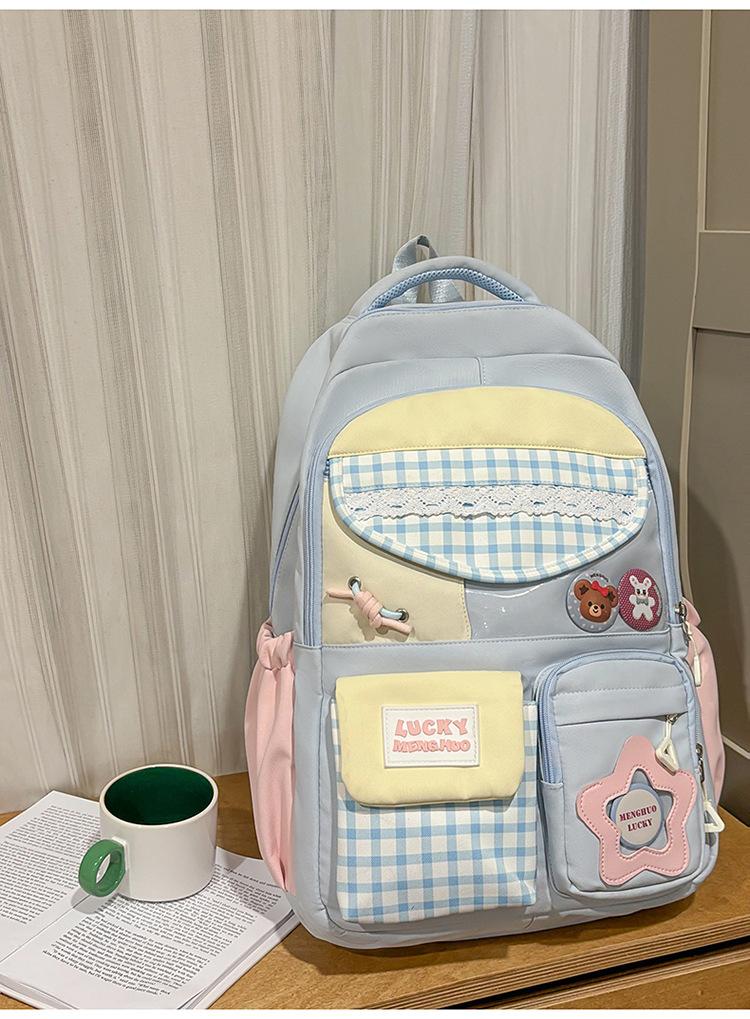 Kawai Large Capacity Backpack for Women Versatile for High School College Students Backpack Instagram Style Backpack Trend