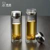 XINUO Double Wall Borosilicate Glass Portable Tea Water Cup