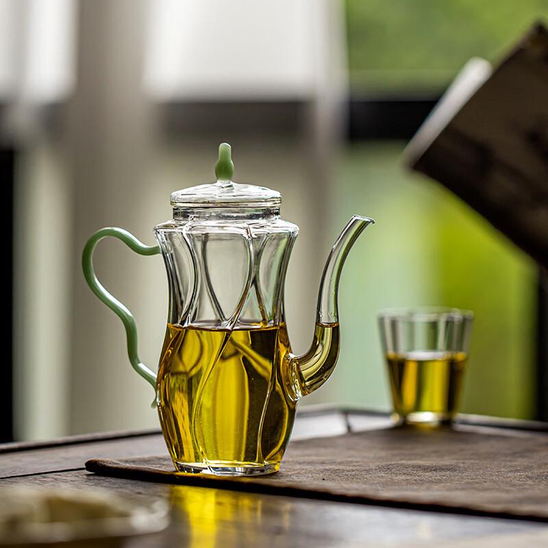 Glass Teapot with Amber Handle
