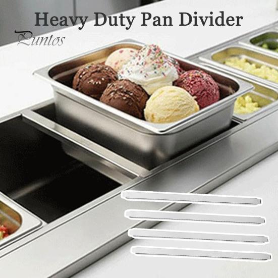 Kitchen Food Sink Support 4PCS Steam Table Adapter Bar, Commercial Grade Stainless Steel Professional Accessory Pan Divider, Prep for Hotel Restaurant