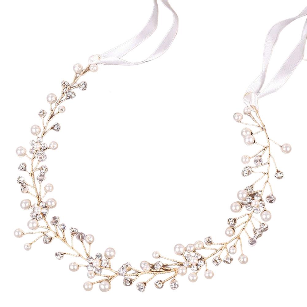 Crystal Pearl Headband Tiaras Flower Headpiece Hair Vine Women Hair Jewelry Bridal Hair Accessories Bridal Headpiece Hairband