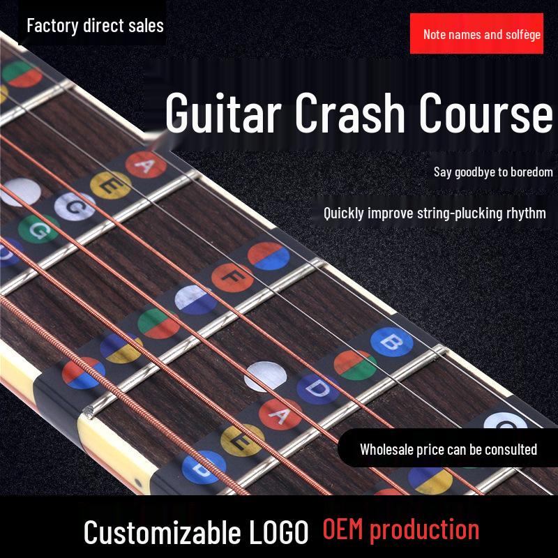 Guitar Fretboard Note Stickers: English Letters & Solfège for Beginners