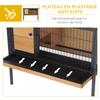 Wooden Rabbit Hutch Guinea Pig Hutch Bunny Cage Metal Frame Elevated Pet House with Slide-Out Tray Lockable Door Openable Roof Natural Wood 91.5 x 45