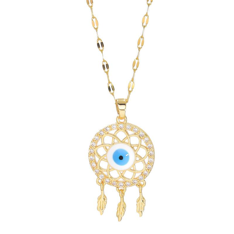 Devil'S Eye Necklace Women'S Personality Trendy Versatile Zircon Pendant Delicate Clavicle Chain