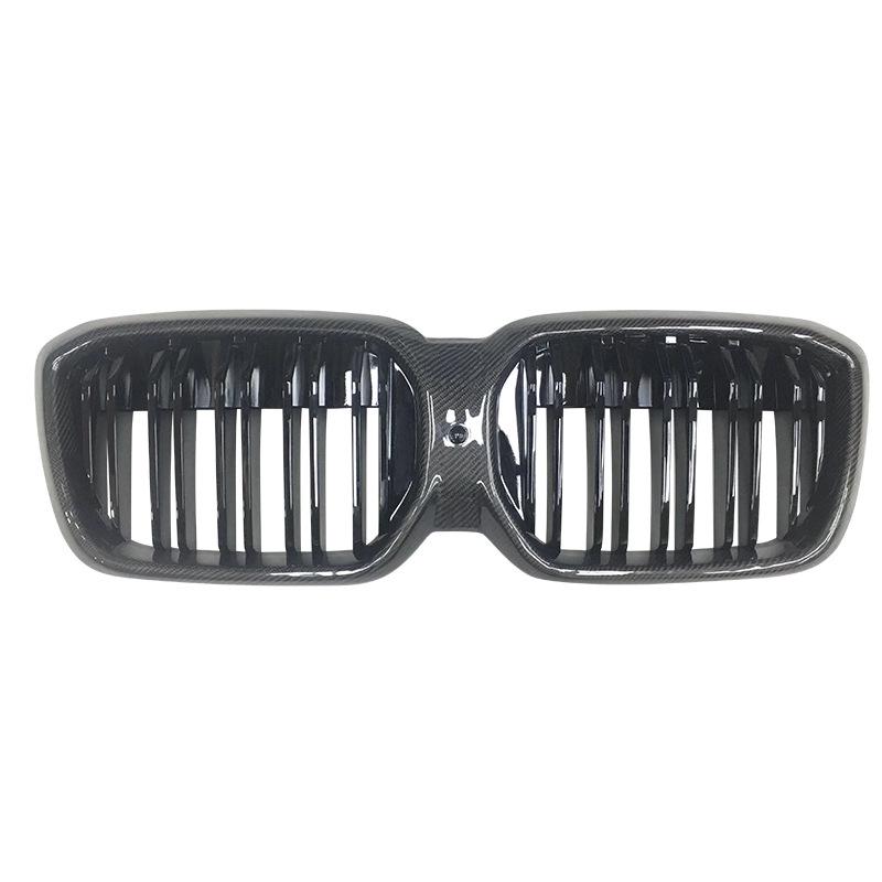 22 BMW iX3 Double-Line Bright Black Carbon Fiber Front Grille Replacement - No Polishing Needed