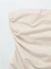 Europäischer Stil Herbst 2025 Plissiertes Bandeau Leinenmischung Kurzes Kleid