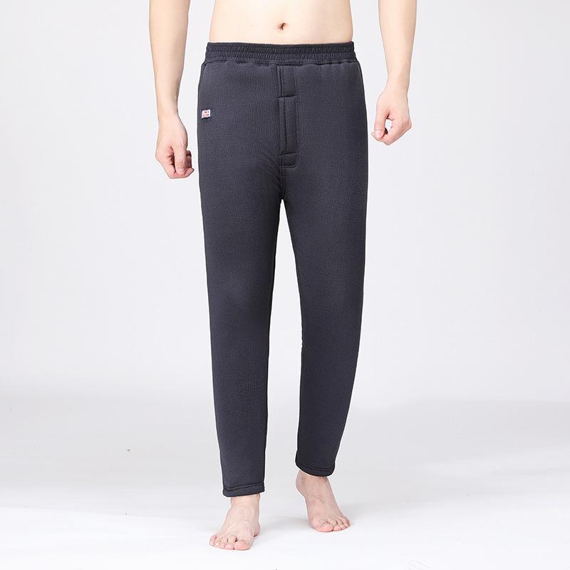 

Winter middle-aged and old women s camel wool cotton pants Mom elastic high-waisted piled three-layer cotton pants Grandma thickened thermal pants 5XL