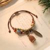 Hand woven ceramic plant acorn bracelet natural fruit hand rope retro literary bracelet women