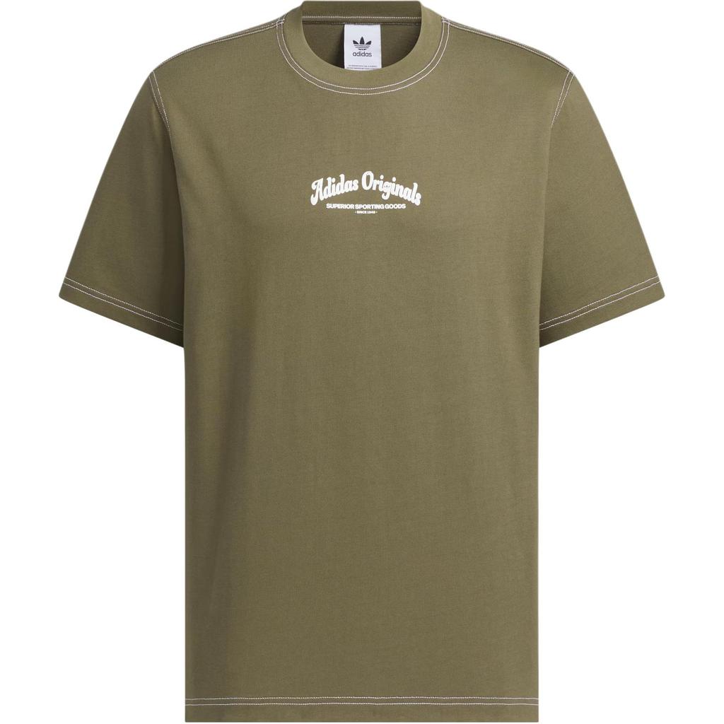 Adidas Originals Wab T-Shirt Sports Round Neck Versatile Short Sleeve T-Shirt Men Tops Rock-Olive-Green JX2631