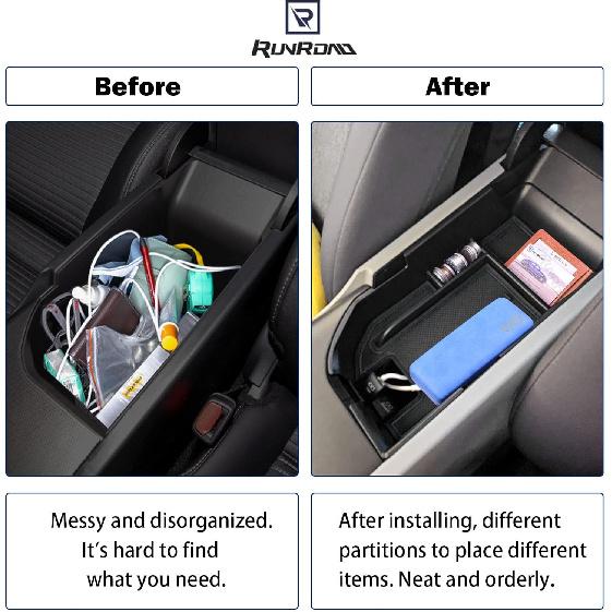 RUNROAD Center Console Organizer Compatible With Toyota Camry XLE XSE 2018-2024 And Camry LE SE    2024 Accessories, Armrest Ert Tray Secondary