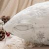 45*45cm Throw Pillowcase Christmas Snowflake Printed Hidden Zipper Design Dust-proof Soft Comfortable Touch Plush Cushion Cover